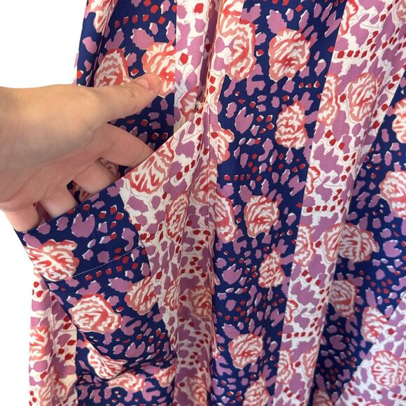 Anthropologie Tiny Palms Mini Dress Floral Embroidered Boho Relaxed Size Small - Picture 6 of 10